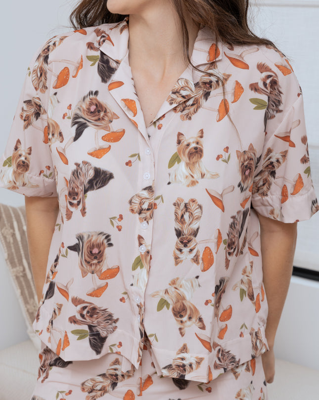 SCHLAFANZUG - KURZE HOSE YORKIE PILZE