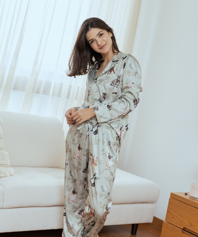 SCHLAFANZUG - LANGE HOSE BULLY GRÜN