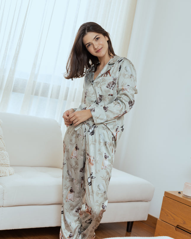 SCHLAFANZUG - LANGE HOSE BULLY GRÜN