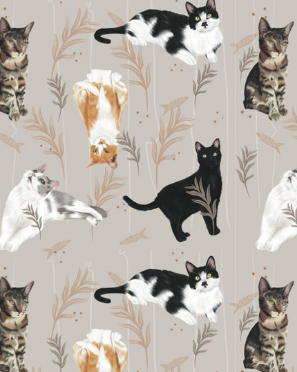 SCHLAFANZUG - LANGE HOSE KURZHAARKATZEN