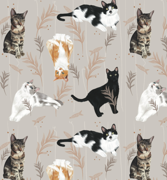 SCHLAFANZUG - LANGE HOSE KURZHAARKATZEN