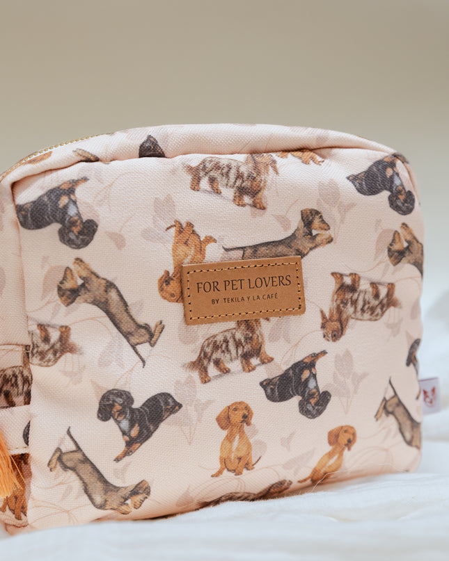 KOSMETIKTASCHE DACKEL ROSA