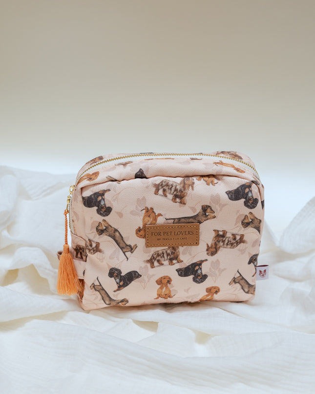 KOSMETIKTASCHE DACKEL ROSA