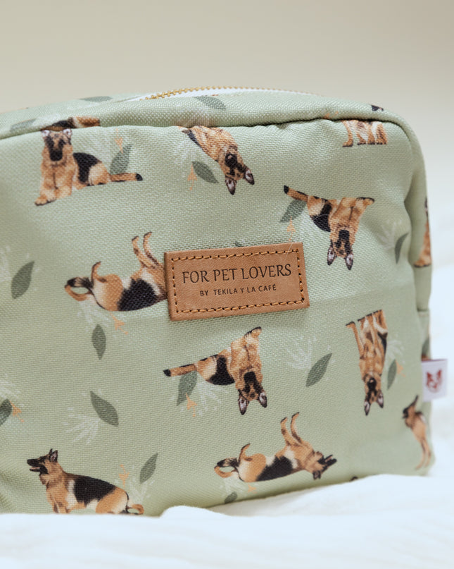 KOSMETIKTASCHE DEUTSCHER SCHÄFERHUND GRÜN