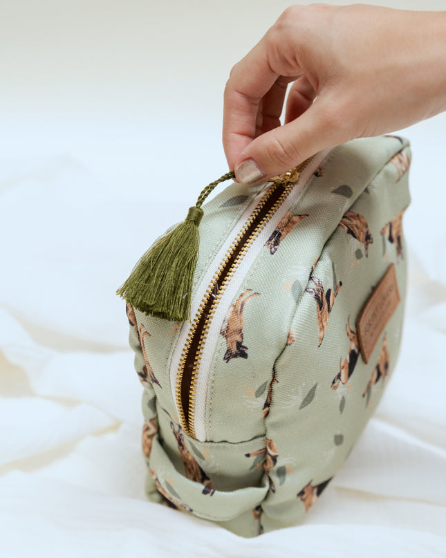 KOSMETIKTASCHE DEUTSCHER SCHÄFERHUND GRÜN