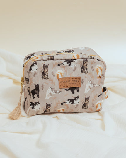 KOSMETIKTASCHE KURZHAARKATZEN GRAU