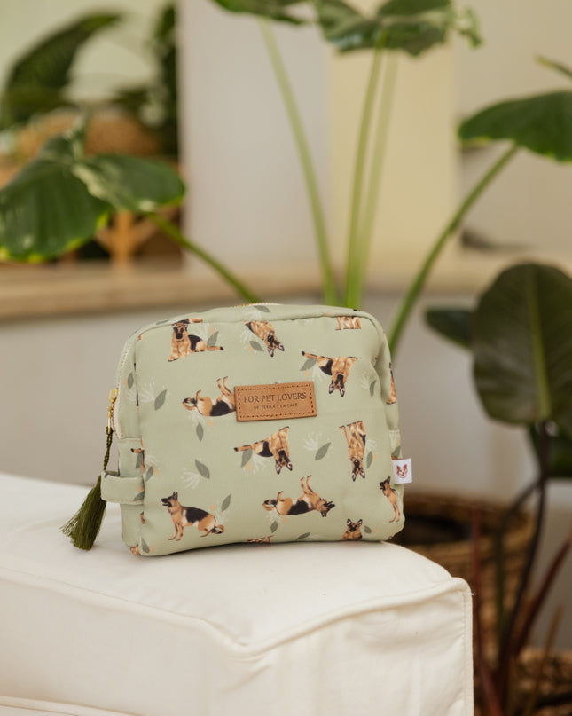 KOSMETIKTASCHE DEUTSCHER SCHÄFERHUND GRÜN