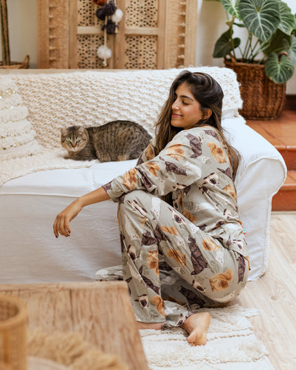 SCHLAFANZUG - LANGE HOSE PERSERKATZE