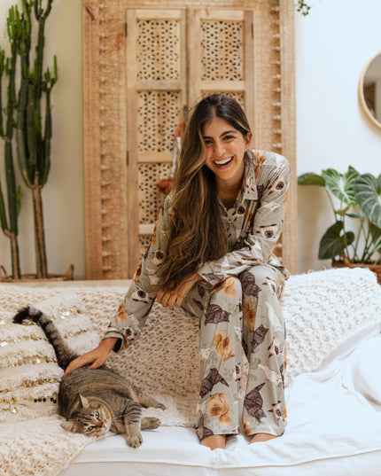 SCHLAFANZUG - LANGE HOSE PERSERKATZE