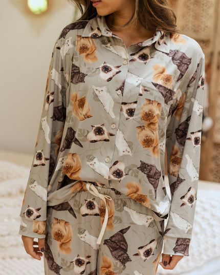 SCHLAFANZUG - LANGE HOSE PERSERKATZE