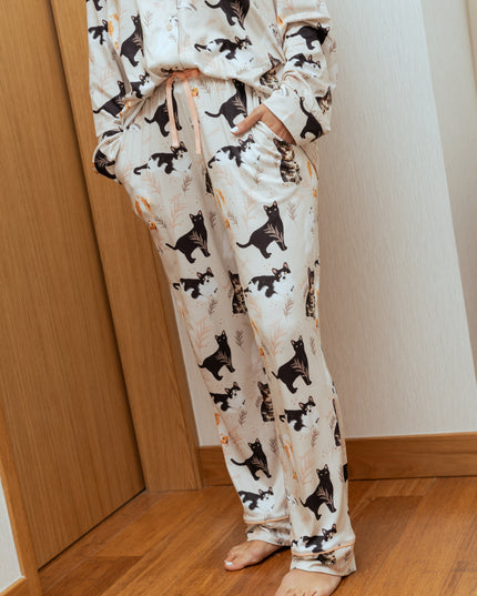 SCHLAFANZUG - LANGE HOSE KURZHAARKATZEN