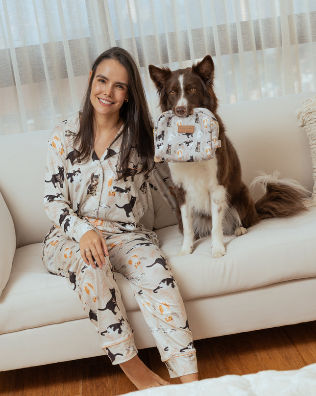 SCHLAFANZUG - LANGE HOSE KURZHAARKATZEN