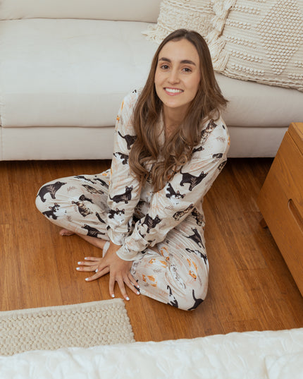 SCHLAFANZUG - LANGE HOSE KURZHAARKATZEN