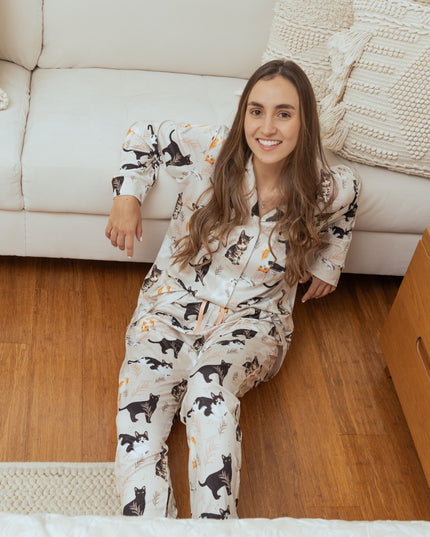 SCHLAFANZUG - LANGE HOSE KURZHAARKATZEN