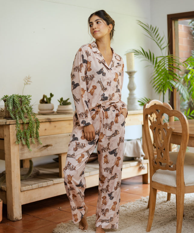 SCHLAFANZUG - LANGE HOSE DACKEL