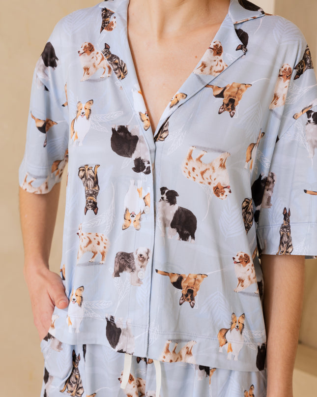 SCHLAFANZUG - KURZE HOSE SCHÄFERHUNDE BLAU