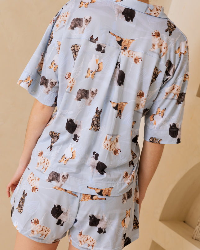 SCHLAFANZUG - KURZE HOSE SCHÄFERHUNDE BLAU
