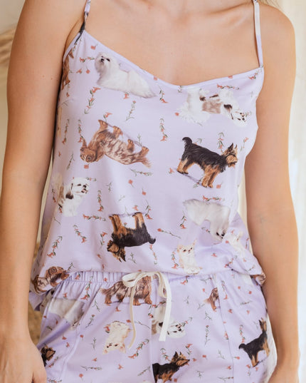 SCHLAFANZUG - KURZE HOSE KLEINE RASSEN LILA