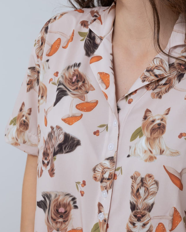 SCHLAFANZUG - KURZE HOSE YORKIE PILZE